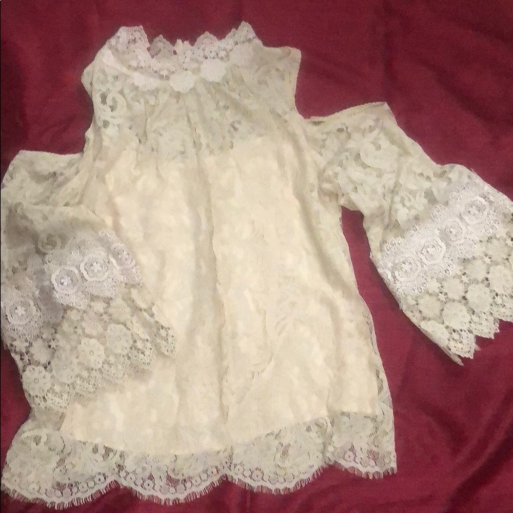 Women’s lace high neck blouse